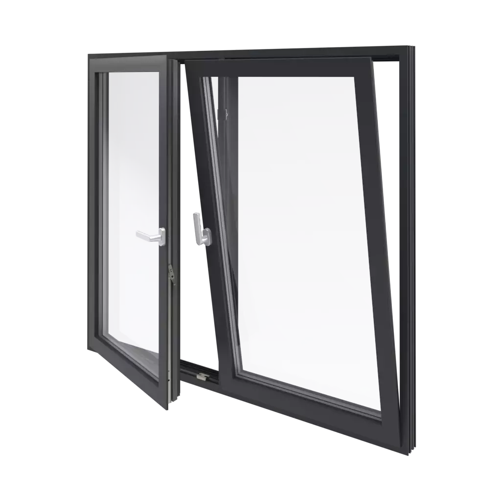 Modern aluminum windows and doors in contemporary building