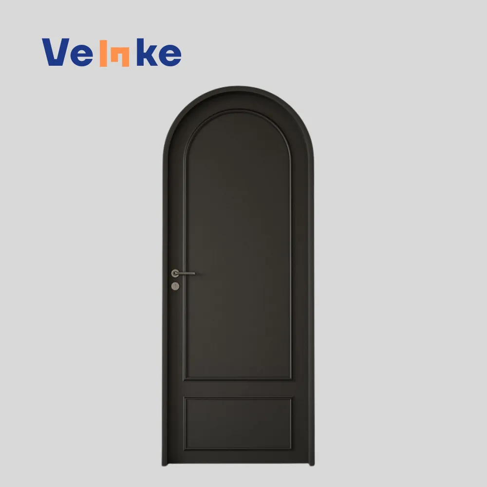 Premium Quality Deep Gray Arched Design Composite Material Hotel  French Door Popular in Spain