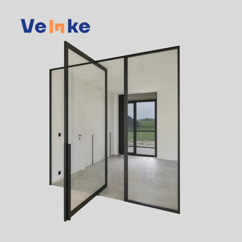 AS2047 Certificate Premium Pivot Glass Doors for Australia Market with Sleek Aluminum Frame and Modern Hardware